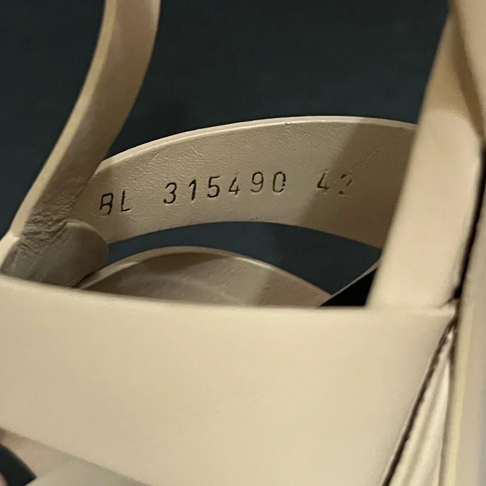 Saint Laurent Tribute Nude Powder 75MM Leather Platform Sandals - Picture 11 of 11